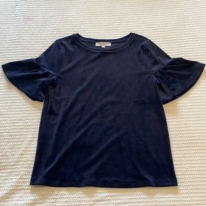 Bell Sleeve Velvet Blouse